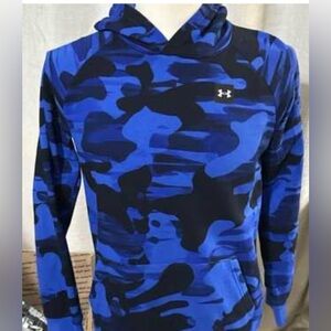 Under Armour rival fleece blue camo print hoodie size large